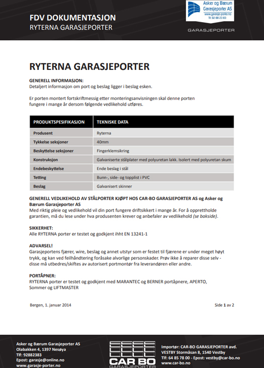 Ryterna-FDV-dokumentasjon